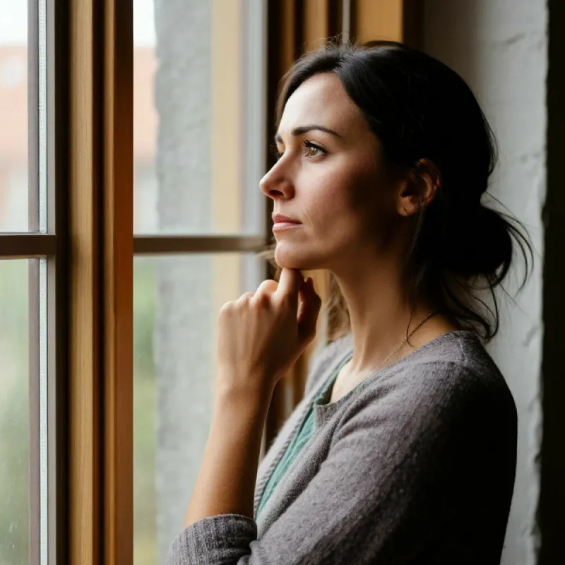 Mujer en momento de reflexión